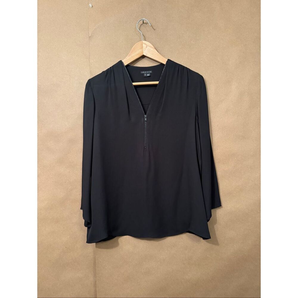 Theory Silk Zip‎ Front Blouse MSRP: $195